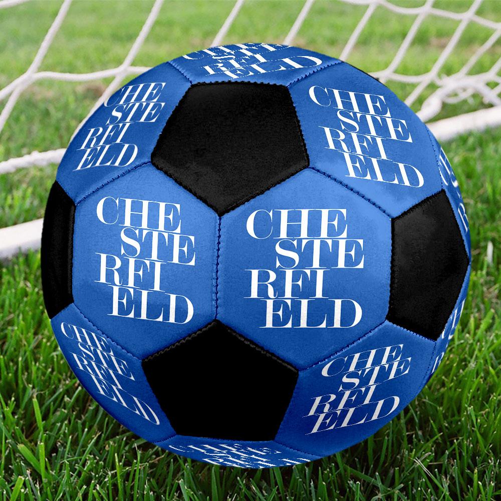 1pc Chesterfield F.C Soccer Ball Size 5 Indoor Soccer Ball Fashion Colorful Backyard Game - Great For Sports Fans Gift HE32
