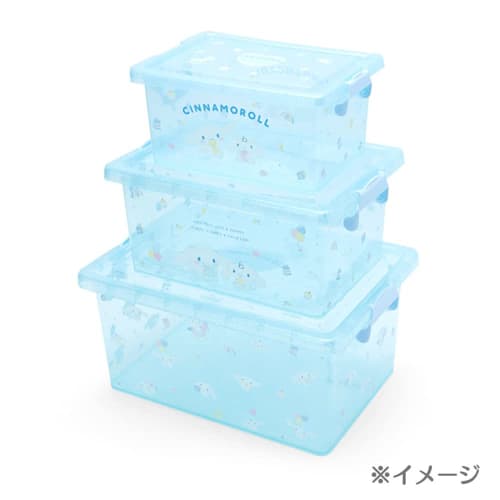 Sanrio (SANRIO) Sanrio Storage Case with Lid S Sanrio Characters Clear Storage Interior Character 26 x 19 x 12.5cm 240559 Clothes Change New Life Conv