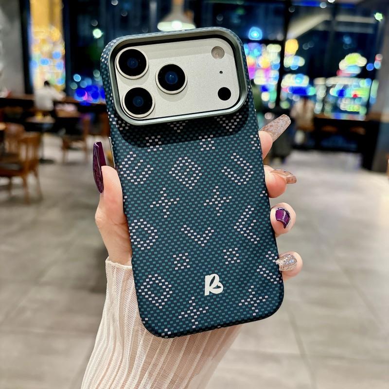 Phone Case IPhone 17 Pro Max 16 15 Carbon Fiber Texture Magnetic Shockproof Protective Cover