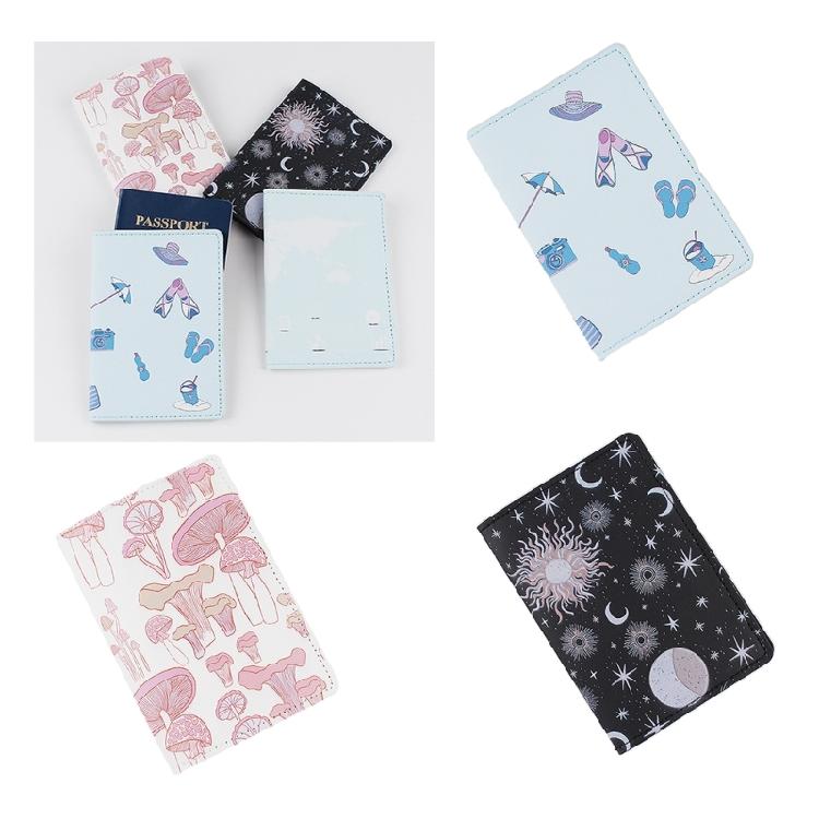 Passport Cover Case Ticket Storage Pocket Card Holder Printed Passport Holder