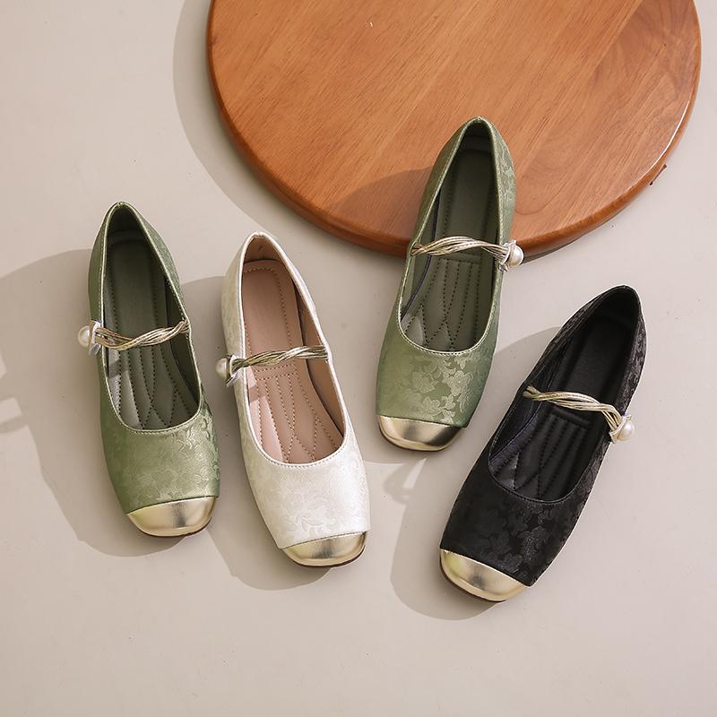 

Элегантные удобные женские туфли без шнуровки с бантом, 2024 г., женские балетки на плоской подошве с круглым носком, кожаные женские туфли на мягкой подошве