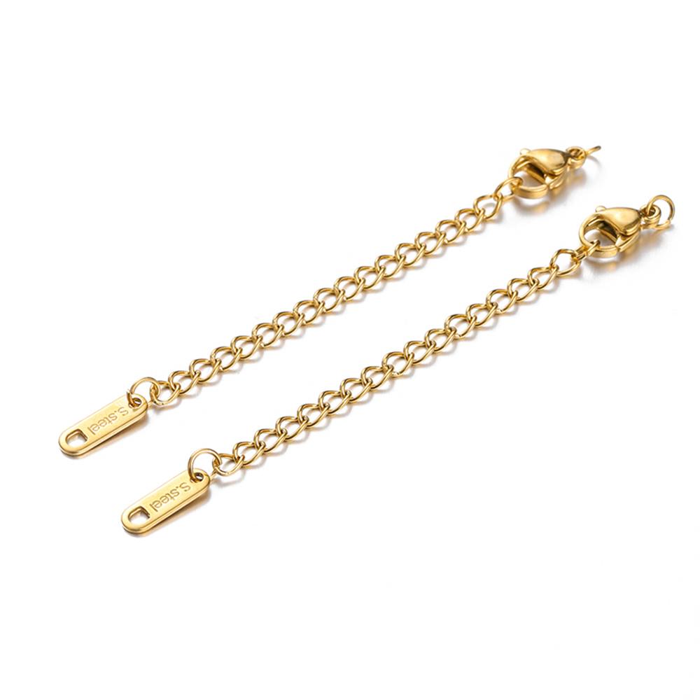 10pcs Stainless Steel Extension Extended Tail Chains Lobster Clasps Connectors DIY Jewelry Making Findings Bracelet Necklaces