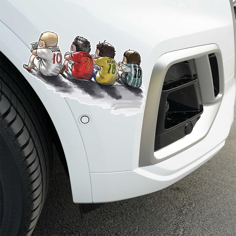 Cartoon Character Car Decals Football Decal Water-Repellent Vinyl Decals For Automobile Hood Bumper Trunk Lid Decor Car Accessories