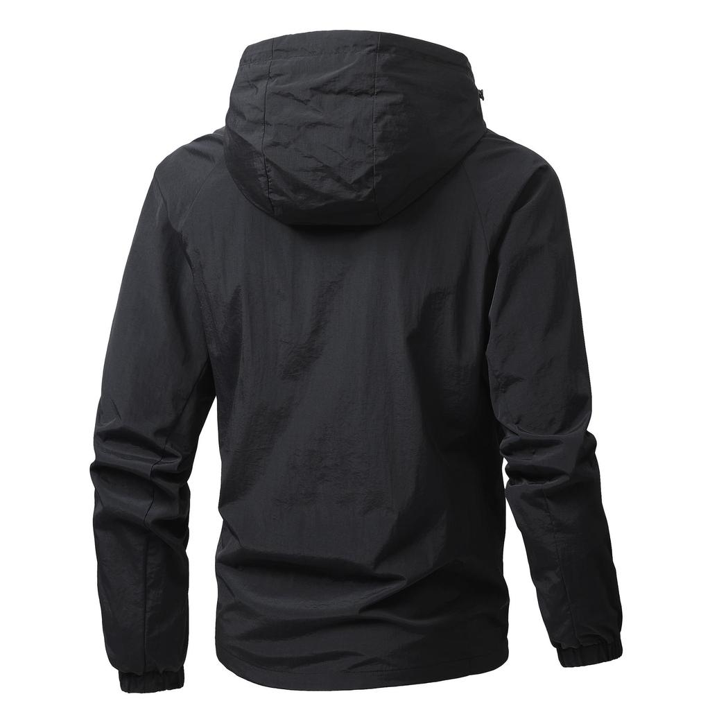 Men's Lightweight Hooded Workwear Jacket - Versatile, Waterproof, Multi-color, Plus Size