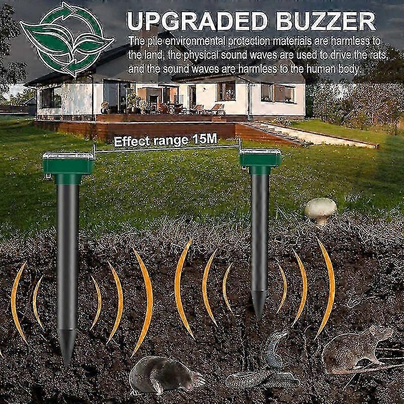 4er-Pack Ultraschall-Tiervertreiber IP65 Ultraschall-Solar-Nagetiervertreiber Garten-Solar-Nagetier-Tiervertreiber