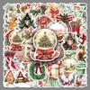 50pcs Retro Christmas Watercolor Stickers: Cartoon Graffiti for Car, Fridge, Computer, and Decoration.