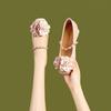 Flowers, Evening Shoes, One Pedal, Lazy Commuting, Inner Height Increase with Skirt, Single Shoes for Women