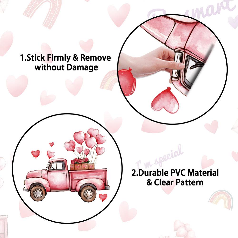 1set Translucent PVC Self Adhesive Wall Stickers Waterproof Animal Print Decals for Home Living Room Bedroom Wall Decoration Heart