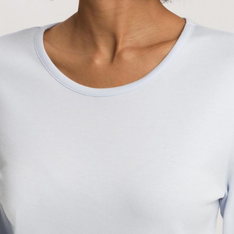 Hanro Long Sleeve Round T shirT 76491 Powder Blue 