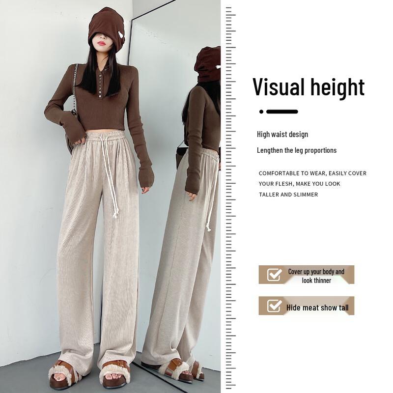 HSTYLE Women's High-Waist Wide-Leg Casual Pants
