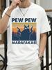 Pew Pew Cat Madafakas Printed TShirts Womens Summer Cotton Tops ONeck Soft Loose Short Sleeve T Shirts Casual Womans Clothes