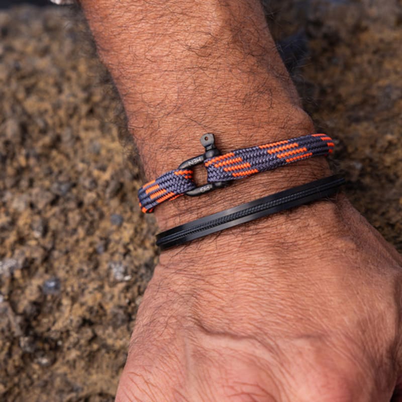 PIG & HEN Vicious Big Bracelet - Slate Gray X Radiant Orange X Black