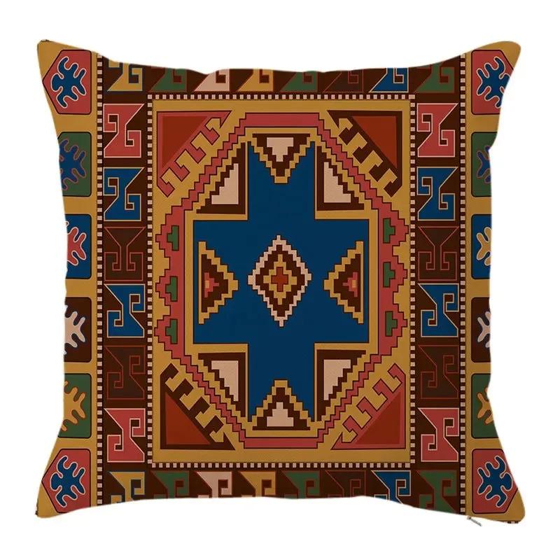 Abstract Multicolor Pillowcase Elegant Luxury Living Room Sofa Ethnic Mystical Pattern Cushion Cover