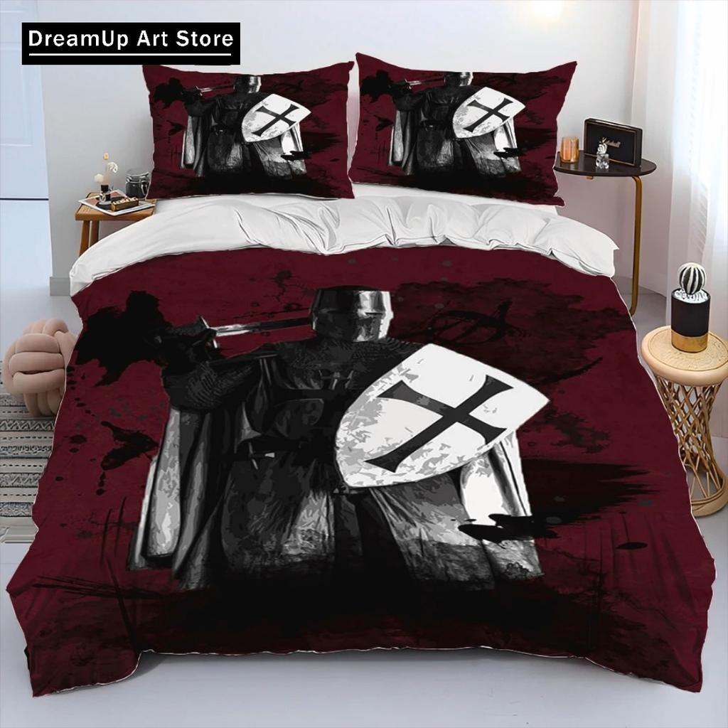 Cavalier Tempelriddare Korsfarare Sängkläder Påslakan Sängset Täcke Örngott Enkelsäng Dubbelsäng Queen Size King Size Pojkar Vuxen