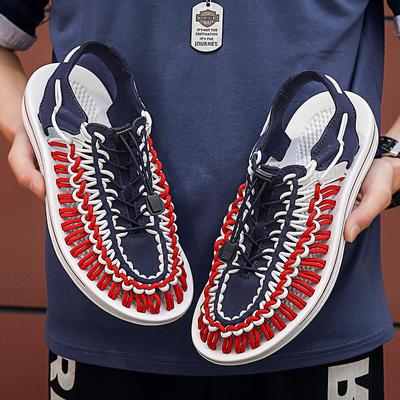 Sandalias de Marca de Moda para Hombre Tejido a Mano Zapatos Calados Exterior Antideslizantes Sandalias de Playa Ligeras Verano Mujer Sandalias Talla Grande 35-46