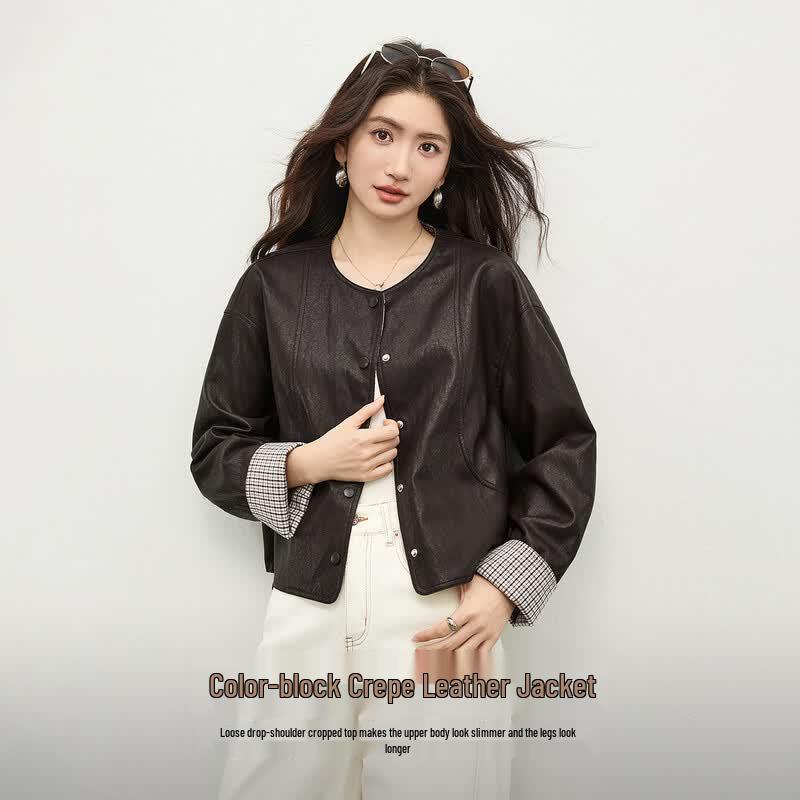 Women's Commuter Faux Leather Short Jacket