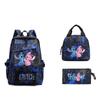 Stitch Studentenrucksack Lunchtasche und Federmäppchen Dreiteiliges Set für Verwendung Bildung