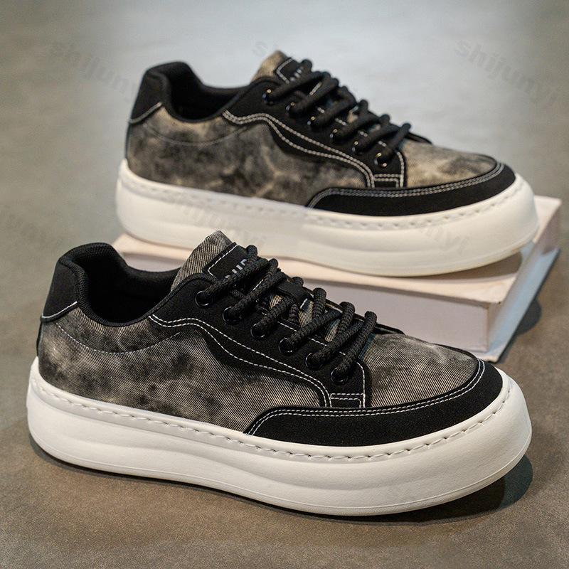 Fashion Men's Casual Low Top Thick Soled Canvas Shoe 2025 Autumn New Fashion Trend Versatile Comfortable Niche Design Platform sneakers