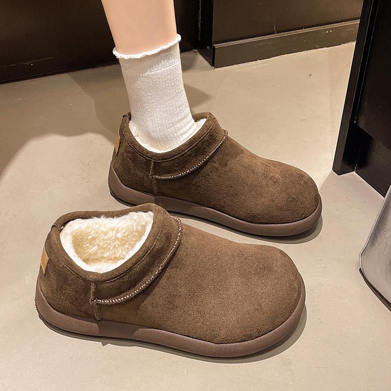 Damen Pelz ein dicker Boden erhöhend Winter leichte gepolsterte warme Schneestiefel rutschfest abriebfest lässige Sneaker Pelz Baumwollschuhe