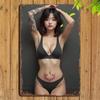 Vintage Metal Sign Black Bikini Girl Tattoo Art - Easy Install Indoor Outdoor Decor for Home Bar Man Cave Beach House