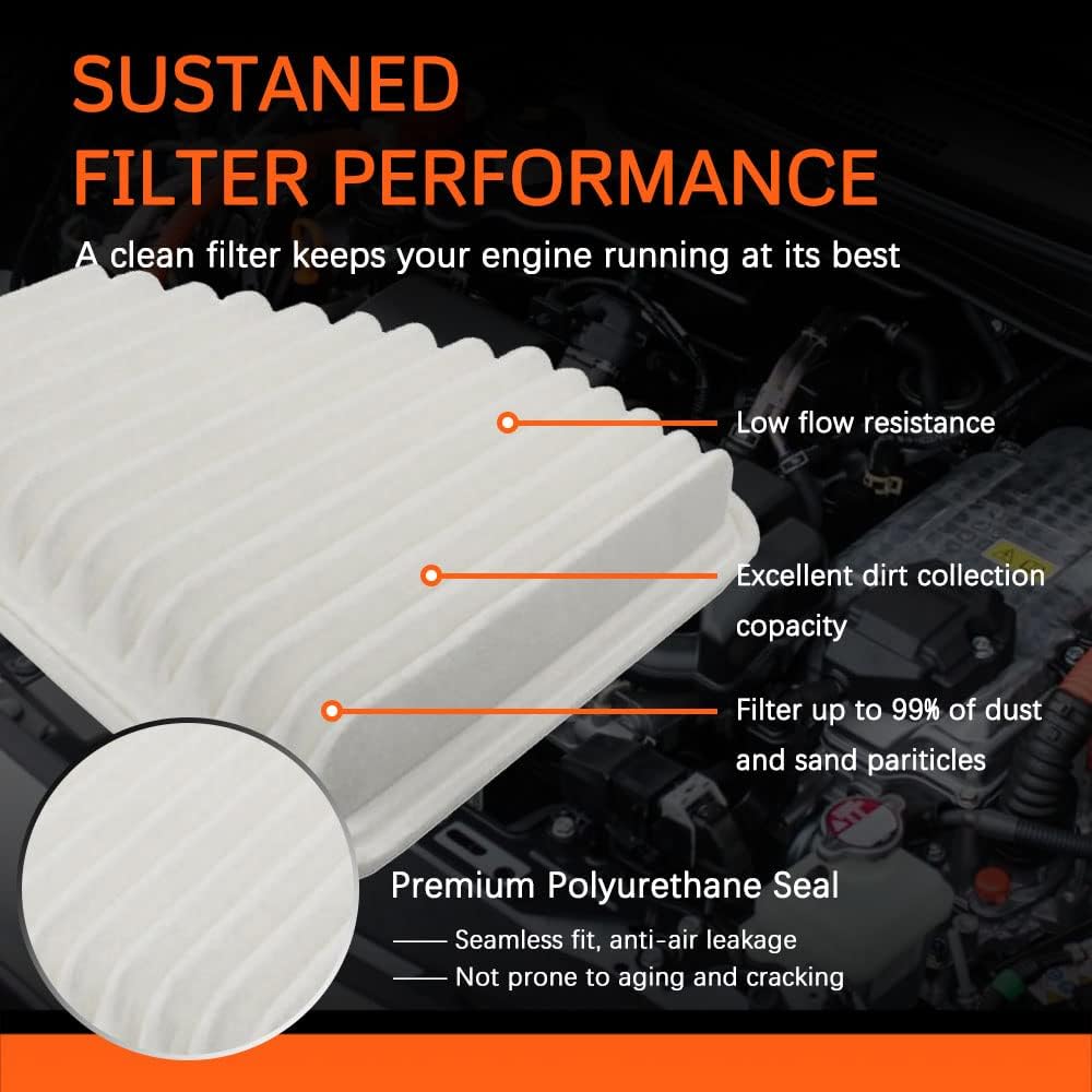 Engine Air Filter, (CA10169) Compatible with Toyota/Lexus/Scion for Camry V6(2007-2011),