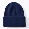 Angora Knitted Hat Angola Fashion Commuter Warm Face Small Solid Color Wool Hat
