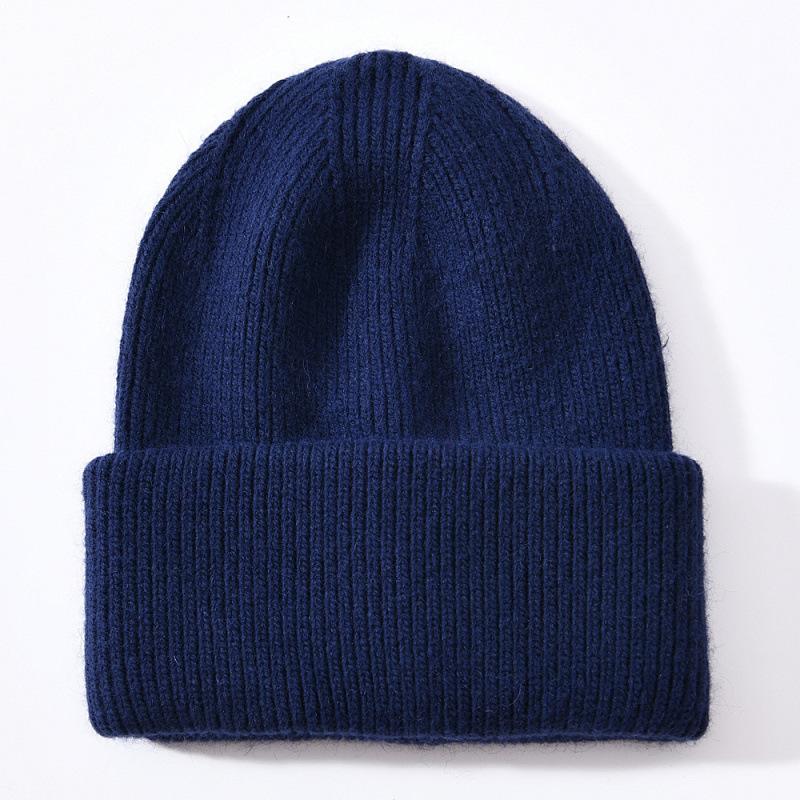 Angora Knitted Hat Angola Fashion Commuter Warm Face Small Solid Color Wool Hat