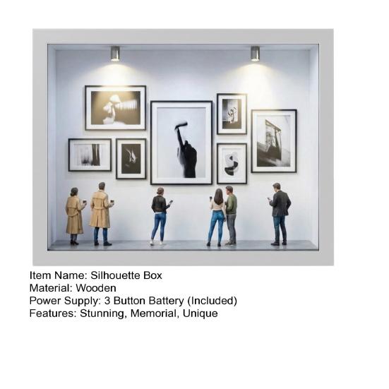 Light Up DIY Mini Museum Silhouette Box Personalized Memory Display Case Shadow Box Frame Kit with Mini Photo Frames And Figurines Gift for
