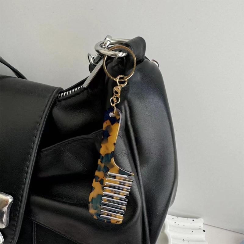 Hair Comb Keychain Bag Charms for Women Purse Handbag Backpack Bag Pendant Charms Car Keyring Aesthetic Keychain Charms