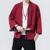 Three-Quarter Sleeve Hanfu Men's Traditional Taoist Robe - Chinese Style Zen Jacket