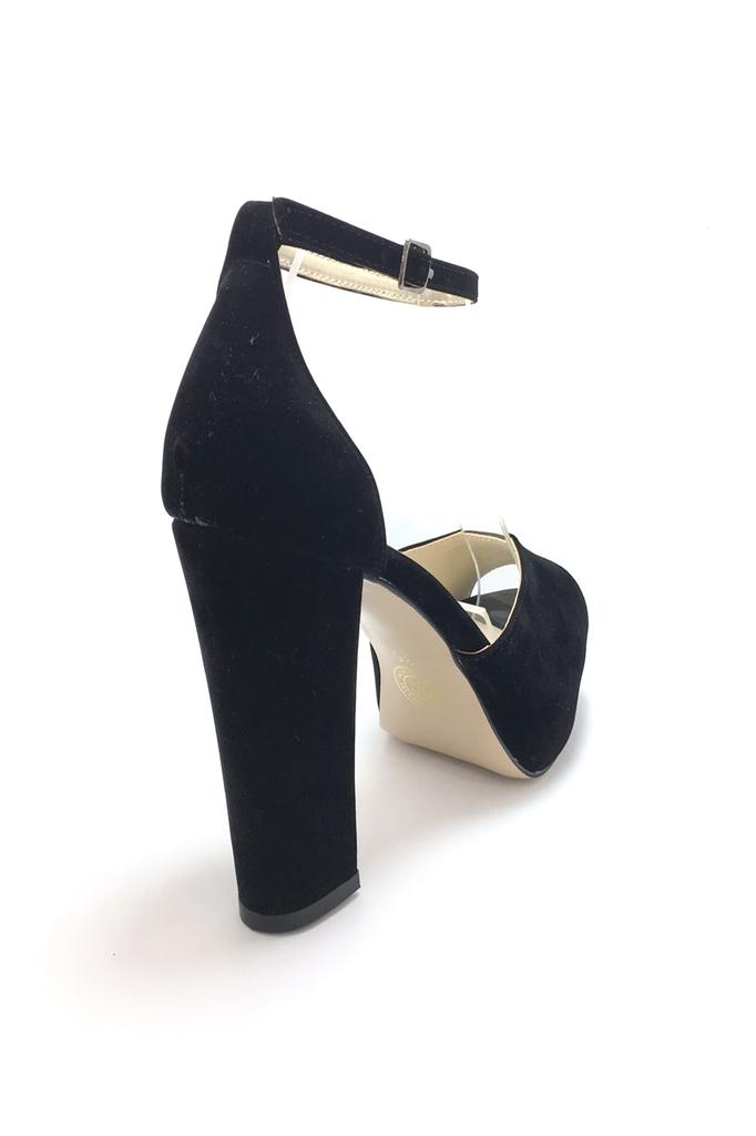 Moda damska Czarne zamszowe buty wieczorowe na imprezę