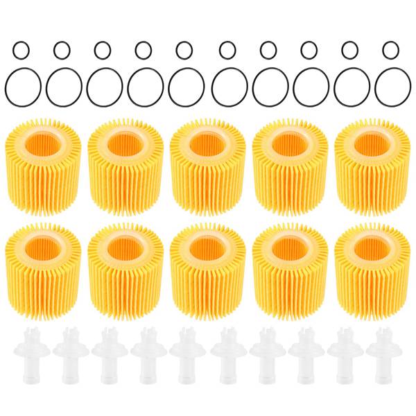 10Pcs Car Engine Oil Filters Set 04152-YZZA6 for Toyota Corolla Prius C-HR 2.0L Pontiac Vibe 2009-2010 04152YZZA6 04152-37010