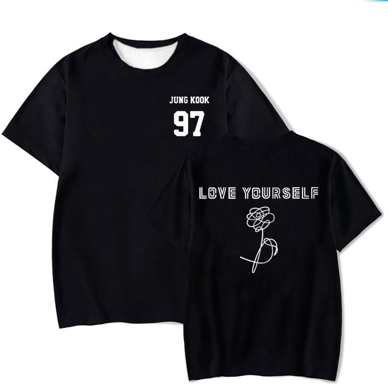 2025 Summer "LOVE YOURSELF" 3D Printed T-shirt Short Sleeve Unisex Hip Hop Top Oversized Quick-Dry Top