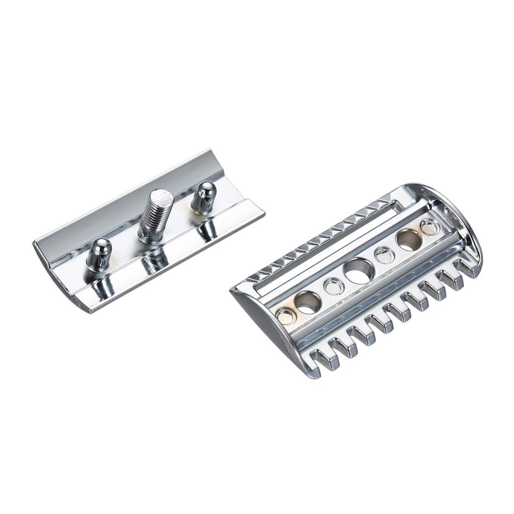 1PC Traditional Replacement Safety Razor Head Chrome Scalloped Bar Double Edge Safety Razor Head Shaving Open Comb Head