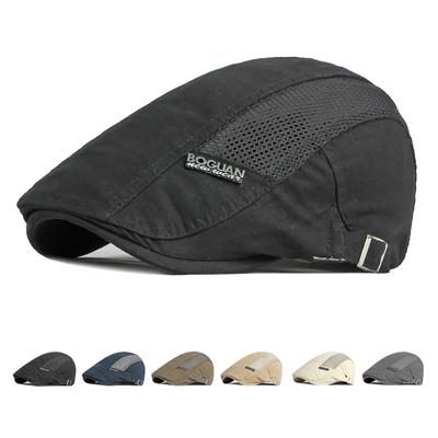 Frühling Sommer Männer Atmungsaktive Mesh Newsboy Caps Outdoor Sonnenhüte Baskenmützen Hüte für Männer