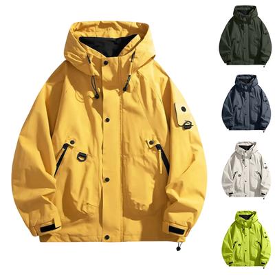 Damen Einfarbig Langärmlig Kapuzen-Outdoor-Anzug Winddichte Und Dünne Jacke