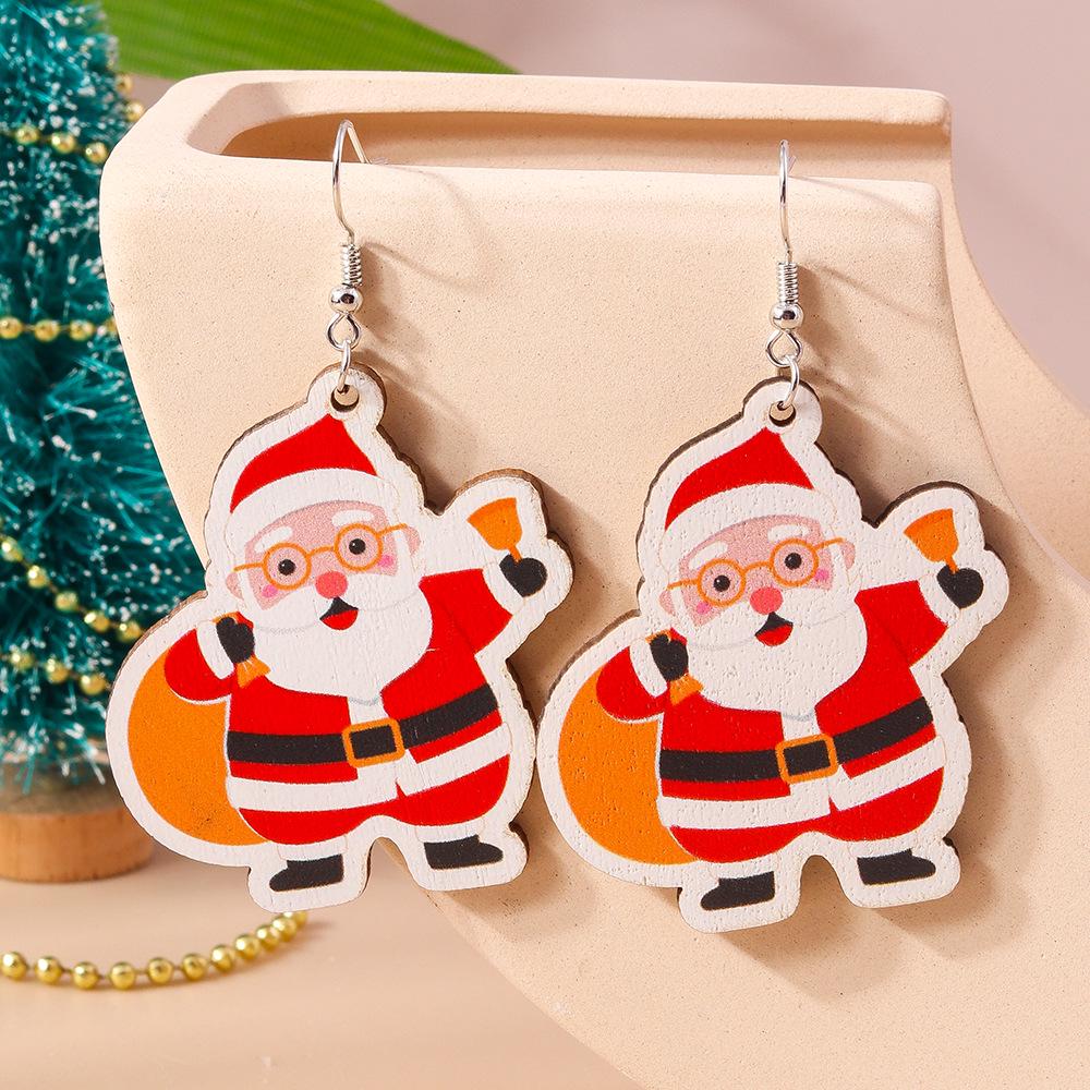 Festive Christmas Cartoon Earrings: Cute Santa & Snowman Dangles