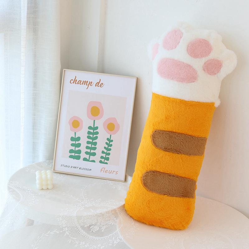 Large Furry Cat Claw Long Pillow Plush Toy Home Sofa Pillow Cushion Girls Sleeping Ragdoll