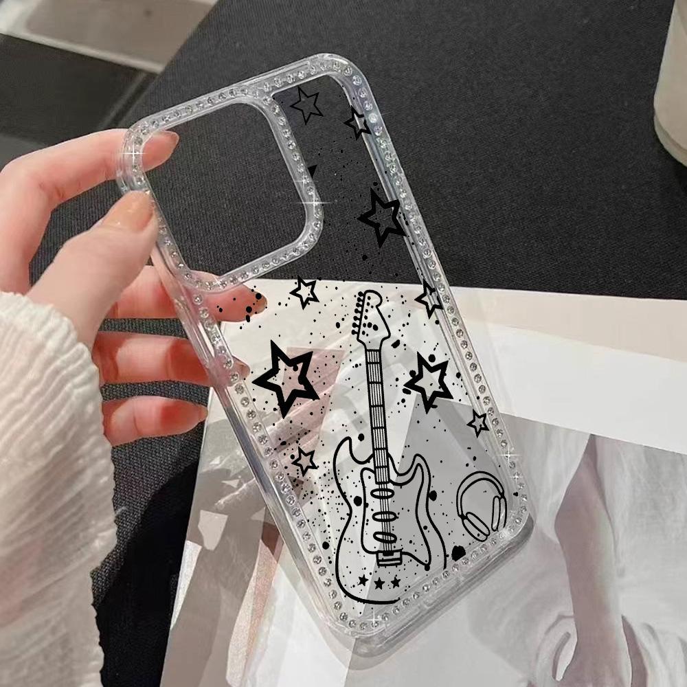 Bracelet Chain Phone Case For iPhone 17 16 15 13 14 for 17Air 17 12 14 16 Pro 17 14 16 Pro Max Sparking Diamond Cute Pattern Hard Cover With Lanyard