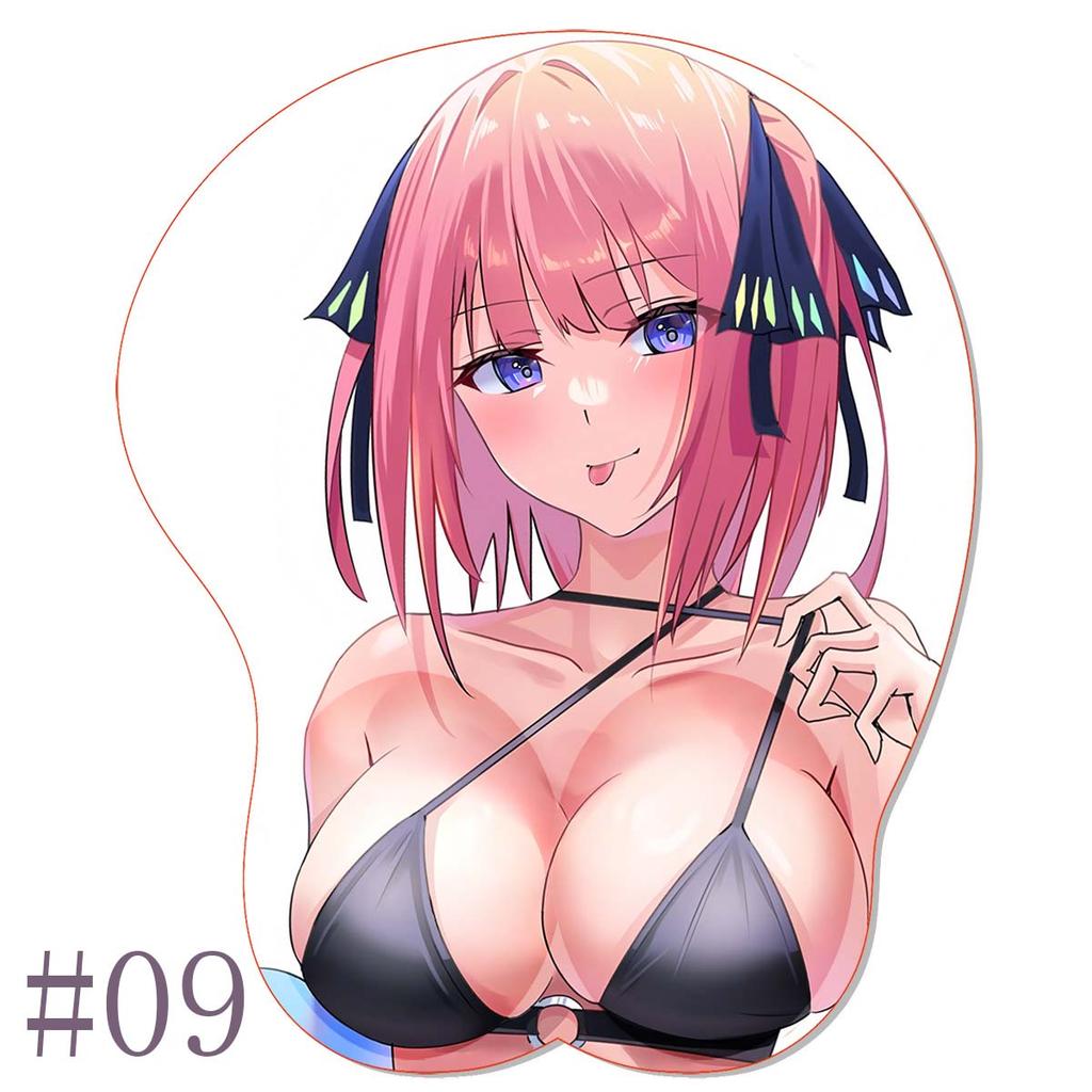 3D Mouse Pad Quintuplets Stereo Mousepad Oppai Boob Rias Gremory Nakano Nino Anime Silicone Wrist Rest BULK Pad Gaming Mouse Mat