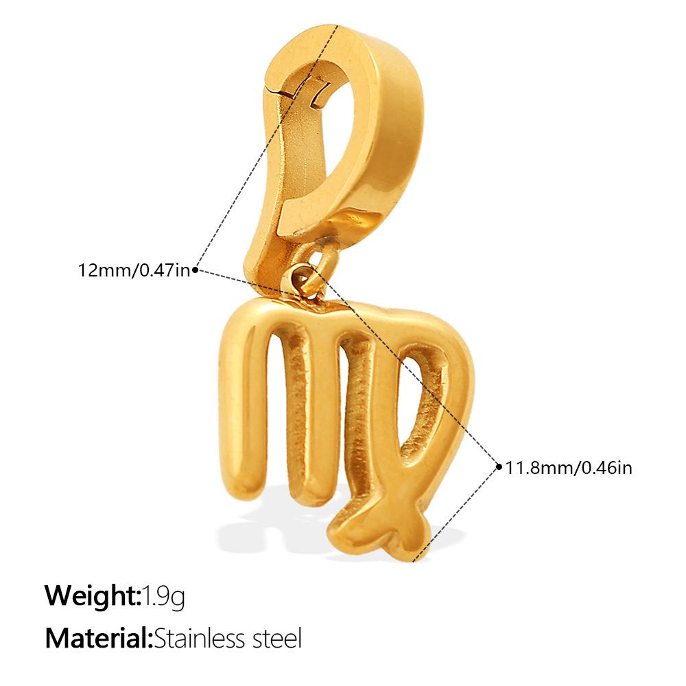 Summer Seaside Vacation Wind Golden Twelve Constellations Bikini Buckle Pendant Gold-plated DIY Accessories
