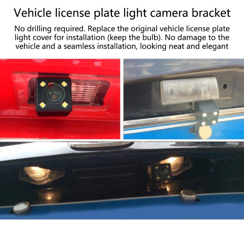 Rear View Camera Mount Bracket License Plate Light Replacement ABS Housing for Dacia Sandero Pulse 23 x 23 mm Camera Size 13 mm Spacing