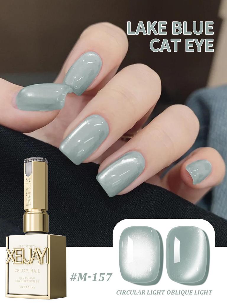 2025 Trendy Mint Mambo Porcelain Glass Bead Cat Eye Gel Polish