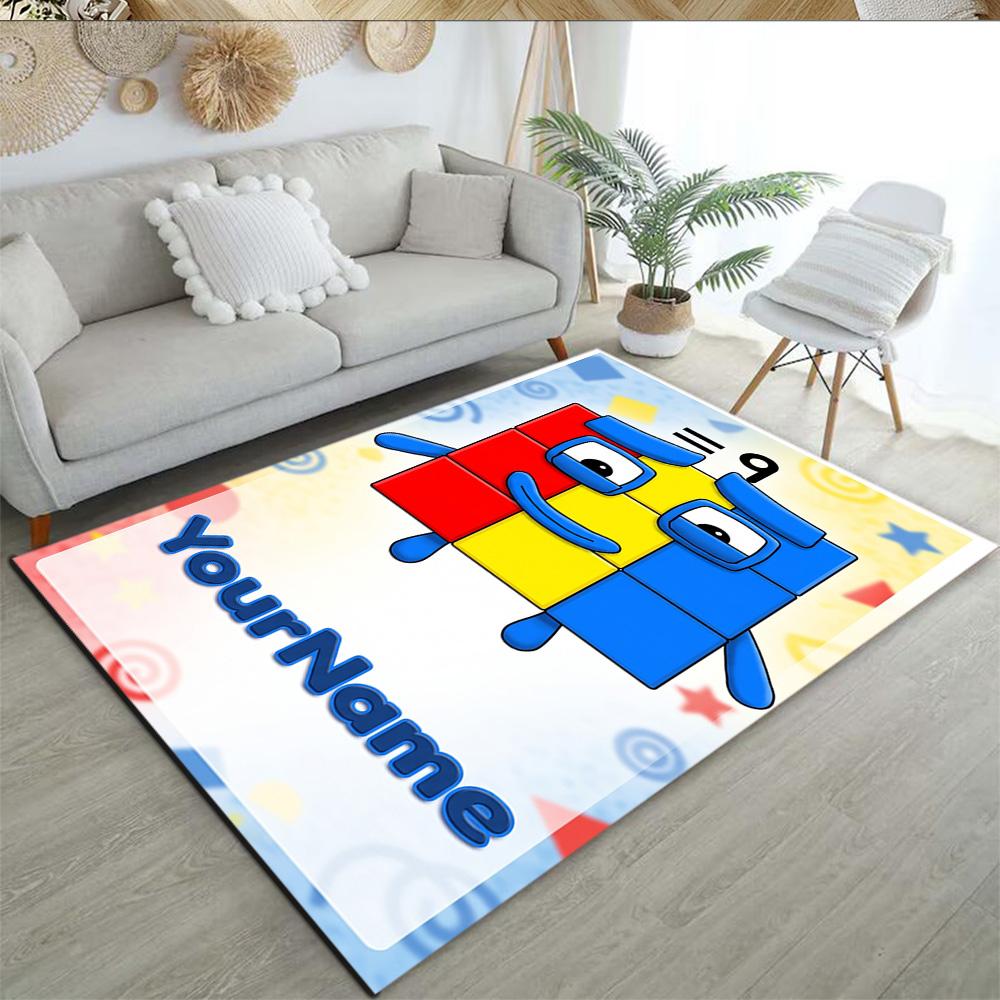 Numberblocks Customized Name Carpet Suitable for Study room Entryway Dormitory Bedrooms Antislip Carpet Anime Office Decor Best for Christmas