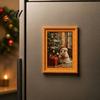 Festive Home Office Whiteboard Magnets Small Fridge Picture Frame Funny Ghost Pattern Magnetic Vintage Decorative for Metal Surfaces Mini Gold Frame