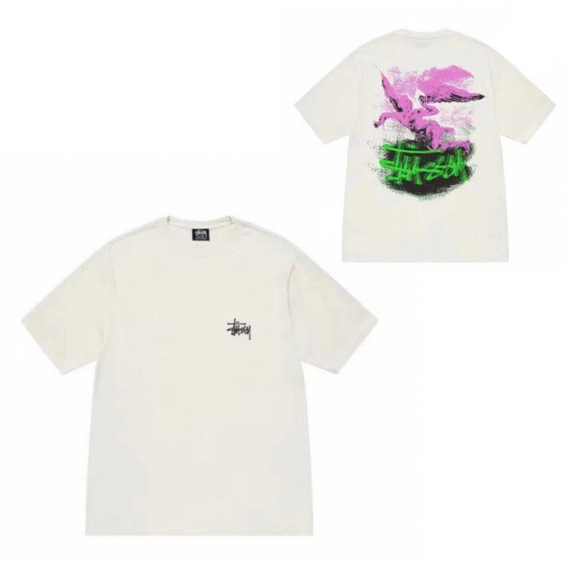 Camiseta de Algodón Streetwear para Hombre y Mujer Corte Holgado Manga Corta Camiseta Gráfica Casual Unisex Cuello Redondo
