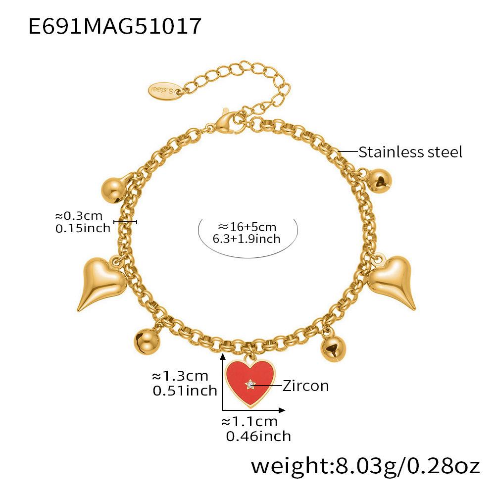 Qiong Yao Ocean-Style Shell & Fish Pendant Bracelet with 18k Gold PVD Plating