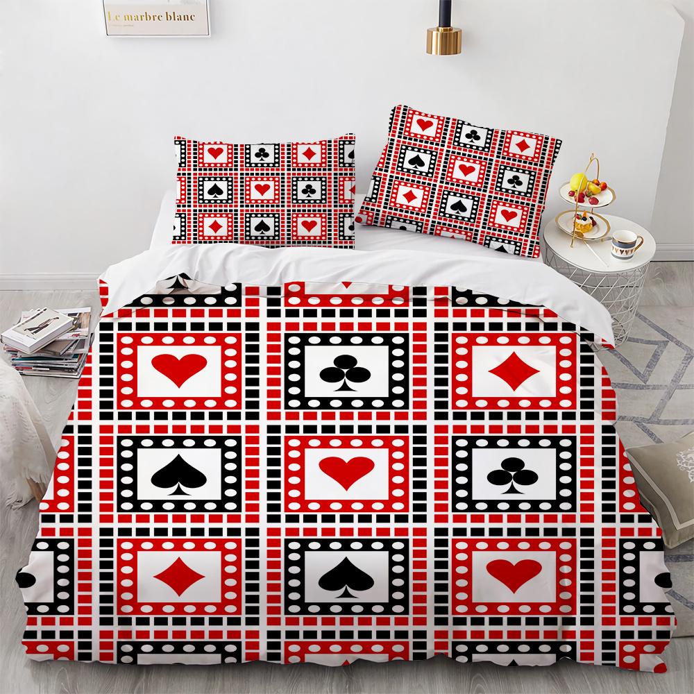 Пододеяльник Покер Набор Карта Огонь Покерная Игра Декор Полиэстер Набор Пододеяльника — фото 11