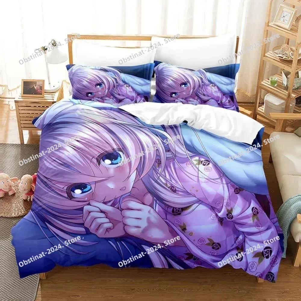 New 3d Print Anime Kawai Young Girls Amakano Beding Set Single Twin Ful Quen King-Sized Dimensionsd Dimensions Bed Linen Set Adult People Kid Bedrom