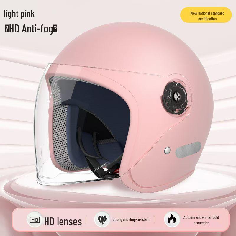 3C Certified Unisex Electric Motorcycle Half Helmet - All-Season Protection with Seasonal Warmth